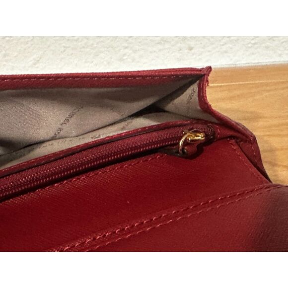 Michael Kors Saffiano Jet Set Red Small Bifold Wallet EUC - Picture 9 of 10